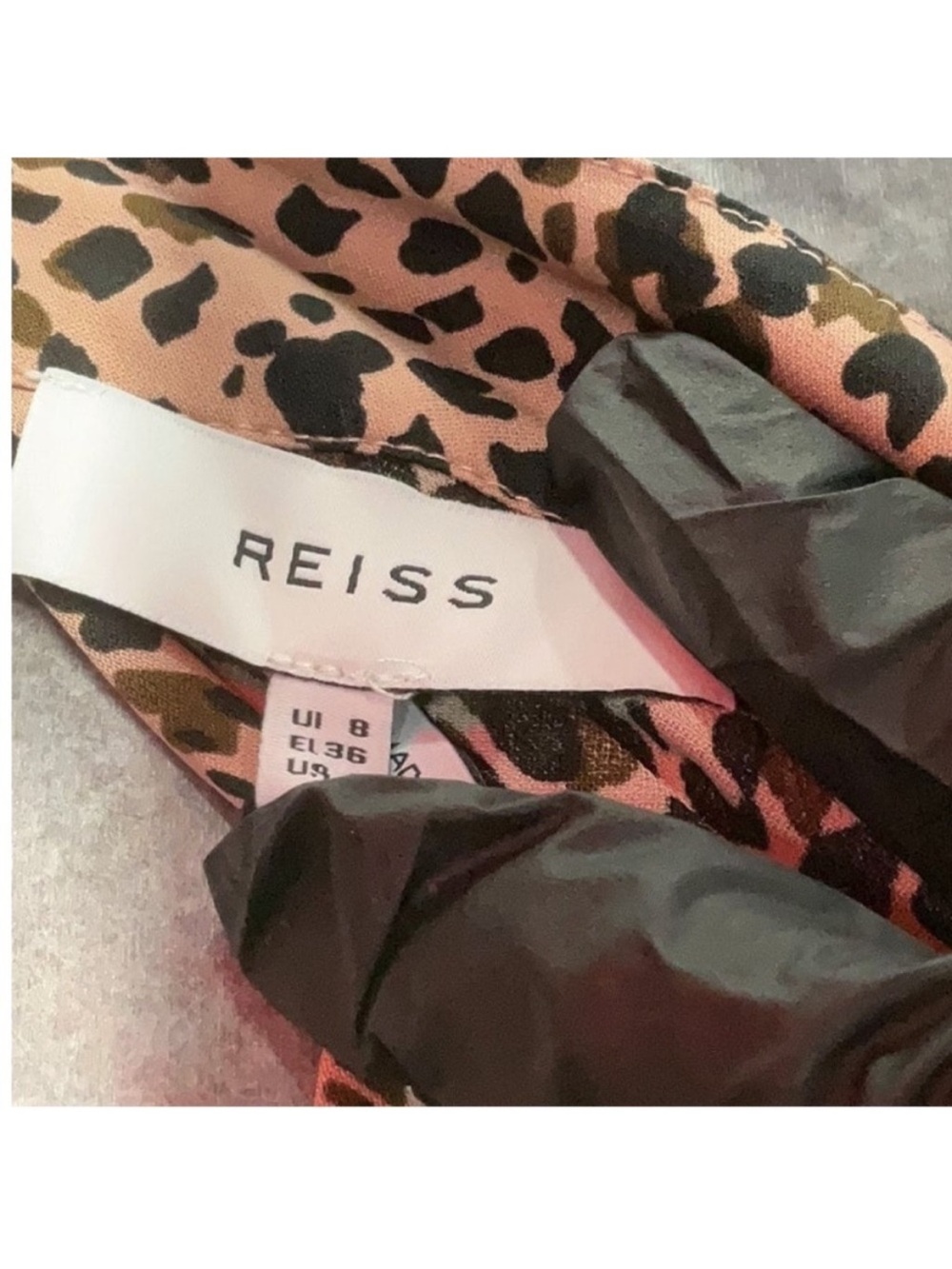 Reiss Leona Leopard Print Jumpsuit NWT Size 4 Wide Leg Animal Print - Picture 4 of 4